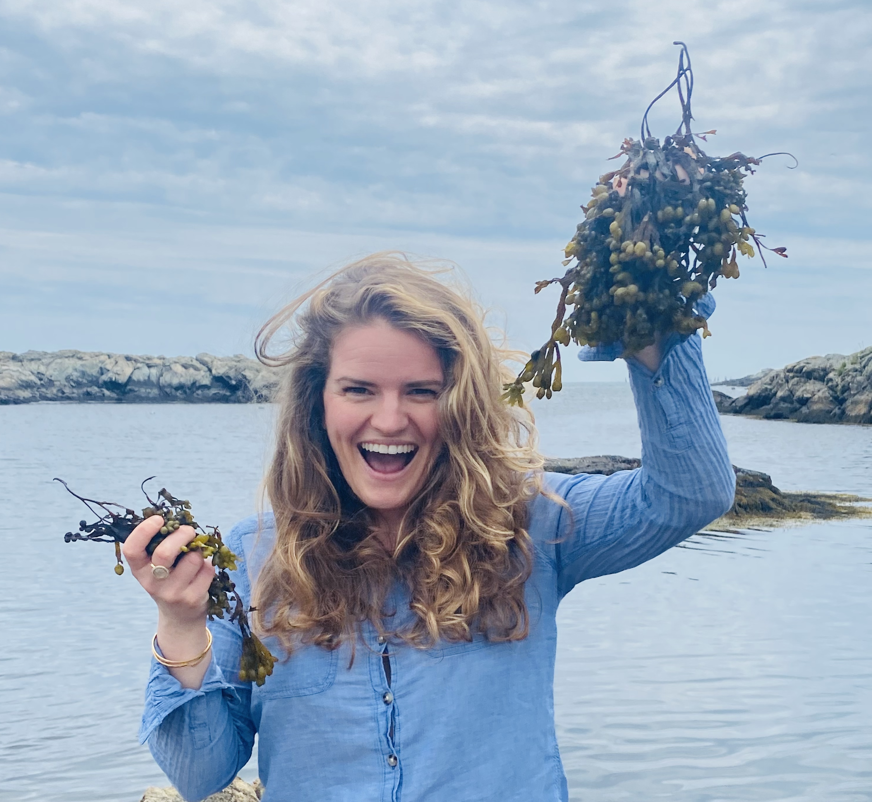 Meryl harvesting sea botanicals for Anjolie